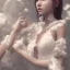 Placeholder: portrait only hitomi tanaka, white dress, 8k, highly realistic, octane render,