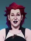 Placeholder: Portrait of a 30 year old strange witch like Bette Midler