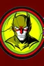 Placeholder: reverse flash lightning logo animated inside a medalion