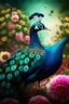 Placeholder: amazing peacock, flower backwornd, adult book cover