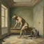 Placeholder: a chimera in a subliminal room, a chimera in a subliminal room, depicted by balthus