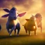 Placeholder: FARM ANIMALS DANCING, volumetric light high details psychedelic background