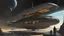 Placeholder: persian style,A spaceship docked at an alien space station, in the style of John Berkey and Gerald Brommell, scifi art. --v 6. 0 --ar 51:64