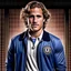 Placeholder: Diego Forlan Football soccer player posing. He is a paranormal detective. Book cover style.