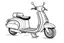 Placeholder: outline art for scooter coloring pages, white background, sketch style, full body, only use outline, clean line art, white background, no shadows and clear and well