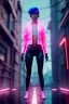 Placeholder: Waist up shot photo, helmut newton style, Asian cyborg woman :: symmetry photography, cyberpunk, pink hair, makeup, long line eye, light iris, :: latex coat, wires and circuits, pink, white, black :: cinematic, Ultra realistic, dark scene, soft color, highly detailed, unreal engine 5, RTX, ultra detail, 3d, finely drawn, high definition.