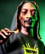 Placeholder: Snoop Dogg, burning cigar with dollars, jungle background, hyper realistic