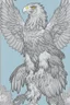 Placeholder: coloring book page of a magical eagle pokemon ,monochrome, black and white, sharp, sketch drawing