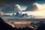 Placeholder: Distant City, rocks foreground, clouds