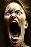 Placeholder: detailed image, female head, screaming