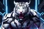 Placeholder: Cyber Machine venom in 8k anime realistic drawing style, white tiger them, neon effect, close picture, snow, black wings, apocalypse, intricate details, highly detailed, high details, detailed portrait, masterpiece,ultra detailed, ultra quality