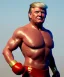 Placeholder: Donald trump fighter wrestling, naked torso, color breeches, suspenders, retro style, 80s, hot ambient, photo studio, red, gold, vibrant color, gradient, highly detailed, art stations, concept art, smooth, unreal engine 5, god rays, ray tracing, RTX, lumen lighting, ultra detail, volumetric lighting, 3d, finely drawn, high definition, high resolution.