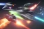 Placeholder: spaceship battle, explosions, lasers, green lasers, explosions painting