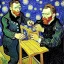 Placeholder: VAN GOGH alone CUTTING HIS OWN EAR