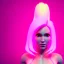 Placeholder: Neon blonde pop girl in pink costume