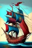 Placeholder: medival colorfoul ship sailing