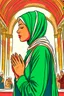 Placeholder: An illustration of a Muslim woman leading a prayer