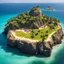 Placeholder: Tortuga pirate island, with the skull rock