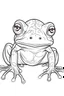 Placeholder: outline art for cute frog coloring pages with caves, white background, sketch style, full body, only use outline, mandala style, clean line art, white background, no shadows and clear and well