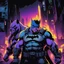 Placeholder: The neon-lit streets of the city cast an eerie glow as Bebop and Rocksteady, find themselves face to face with a shadowy figure in the night. Batman, the Dark Knight, stands before them. Bebop's wild Mohawk bristles with anticipation, while Rocksteady's massive frame rumbles with restrained power. Batman's steely gaze meets Bebop and Rocksteady's defiant stares, as alliances shift and choices loom large in the shadows of the city.