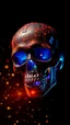 Placeholder: skull covered in corrosion from a black background, bright, brilliant colors, sparkling lights, glittering gold, vibrant light, the image should move