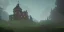 Placeholder: Ruined overgrown small castle in a forest, dynamic lighting, night