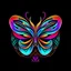 Placeholder: symetry!!, butterfly!!, logo, NFT, futuristic, colorful, curves, lines, shadow, simple