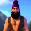 Placeholder: Indian Ganesha, beard, scars, strong man, beanie