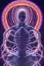 Placeholder: Spiritual being with Tentacles over human Head creating reality around, wrapping Spiral around Human, Psychedelic