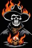 Placeholder: Cowboy with a flaming skull for a head, photograph