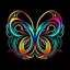 Placeholder: symetry!!, butterfly, logo, NFT, futuristic, colorful, curves, lines, shadow, simple