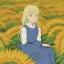 Placeholder: Blonde girl sitting on a sunflower. ultradefinition