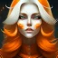 Placeholder: fantasy setting, woman, orange and white hair, wavy hair, freckles, ranger, more orange hair, more white hair, longer white hair