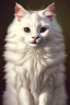 Placeholder: An extremely cute adorable fluffy plushy white smiling cat holding a basket of jewels and gems. His fur is realistic. The background is a romantic carpet bokeh digital painting extremely detailed studio lighting crisp quality and light reflections 8k cinematic lighting portrait photorealistic ultra detailed cinematic postprocessing focused