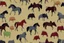 Placeholder: illustration horses of different colors in a field from afar