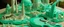 Placeholder: A mint colored city made out of musical instruments designed in Ica stones painted by John Singer Sargent