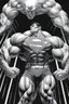 Placeholder: an extremely muscular Superman in the art style of Alex Ross