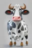 Placeholder: A cartoon character in Disney style with a funny perfect detailed realistic cow, 2D, 8k, white paper background