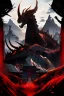 Placeholder: mountains, red and black, temple, dinosaur