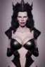 Placeholder: Kim Basinger as evil queen in black leather, busty, cleavage, curvy, angry, stern look. character design by cory loftis, fenghua zhong, ryohei hase, ismail inceoglu and ruan jia. unreal engine 5, artistic lighting, highly detailed, photorealistic, fantasy