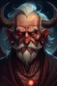 Placeholder: old man with moon iconography dnd portrait turns into a demon