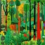 Placeholder: A green forest with insects painted by Stuart Davis