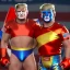 Placeholder: Realistic image of Donald trump wrestler, Mexican wrestling style, Mexican eyes wrestling mask, red and blue breeches, glow us flag dress, suspenders, retro style, 80s, vibrant color, highly detailed, sky background, concept art, unreal engine 5, god rays, ray tracing, RTX, lumen lighting, ultra detail, volumetric lighting, 3d, finely drawn, high definition, high resolution.