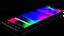 Placeholder: a 3d colorful website flowing out of a photo realistic iphone 14 screen, left side perspective, dark ambience