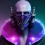 Placeholder: purple masked villain in galaxy, teal and purple smoke, detailed, apocalyptic, realistic, 4k