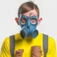 Placeholder: guy in a gas mask taking a mugshot