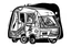 Placeholder: camper vanlife style of picasso black and white abstract shapes