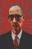 Placeholder: modern art , minimal ,man with red background