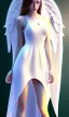 Placeholder: girl, cute, beautiful, angel, long white dress