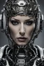 Placeholder: a dark moody cinematic photo portrait of a fembot doll looking at the viewer, attractive, jewish, mature, robot, cyborg, maid, maidbot, (40-year-old), ( highly detailed, realistic, white background, extreme closeup, pores, runny mascara, ((crying)), horror, afraid, worried, artificial skin, freckles, chrome plating framing face, artificial rubber skin, black latex lips, shiny skin, big silicone lips, ((mind control)), ((mouth open)), excessive_saliva, portrait, artstation, deviantart, photoreal